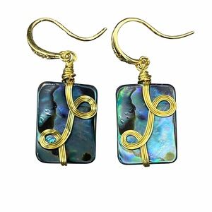Handmade Abalone Shell Scroll Earrings